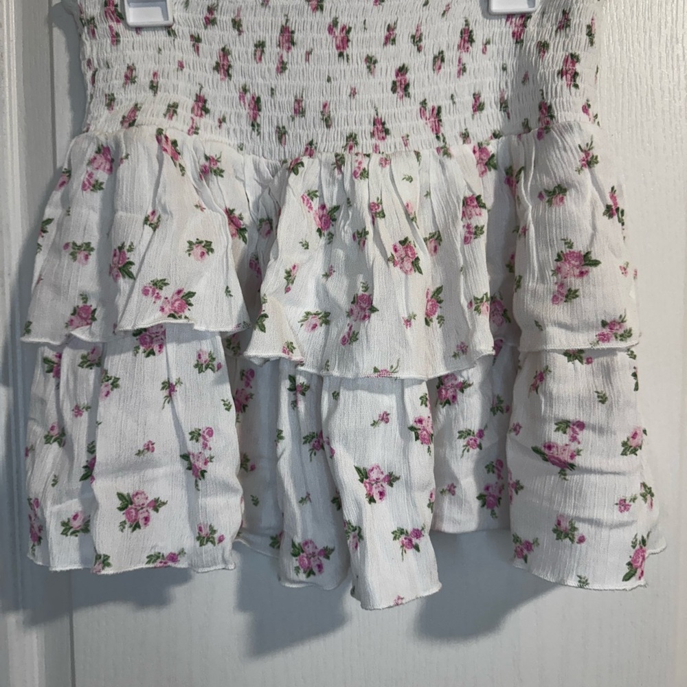 Love Tree White and Pink Floral Top